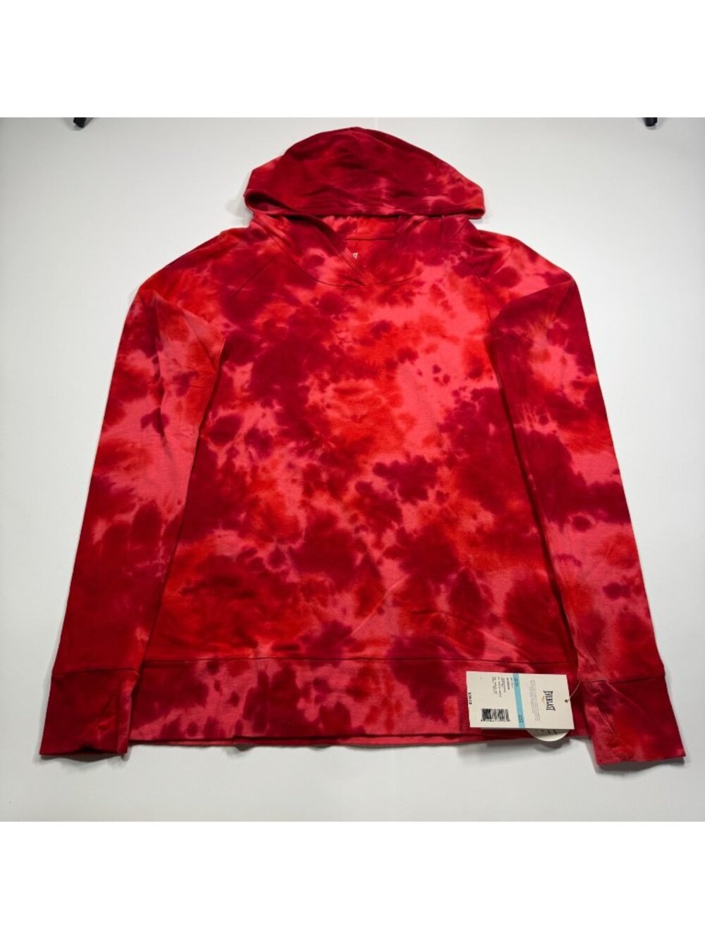 Everlast Hoodie Women's L Red Tie-Dye Cotton Performance Sports Workout Gym